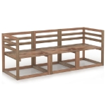 Set Divani Giardino su Pallet 3 pz in Legno di Pino Impregnato