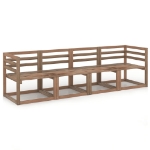 Set Divani Giardino su Pallet 4 pz in Legno di Pino Impregnato