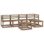 Set Divani Giardino 6pz in Legno di Pino Impregnato Marrone