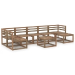 Set Divani Giardino 8 pz in Legno di Pino Impregnato Marrone