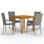 Set Mobili da Pranzo per Giardino 5 pz Grigio