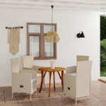 Set Mobili da Pranzo per Giardino 5 pz Beige