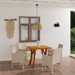 Set Mobili da Pranzo per Giardino 5 pz Beige