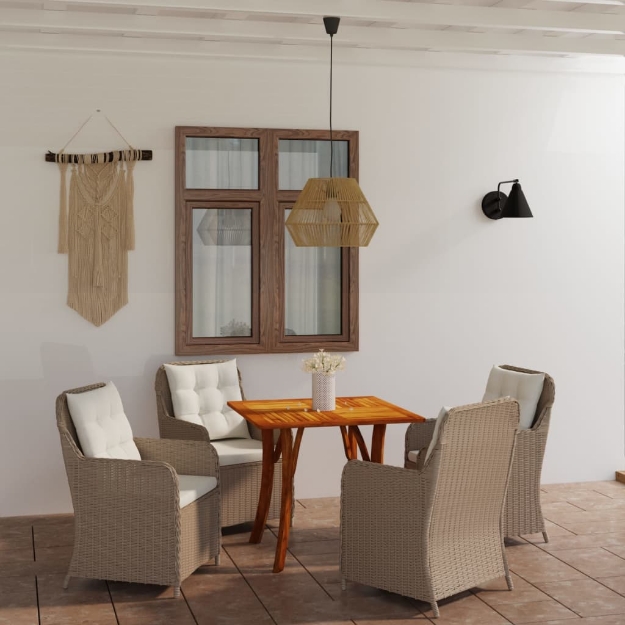 Set Mobili da Pranzo per Giardino 5 pz Marrone