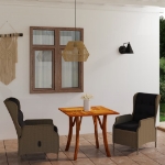 Set Mobili da Pranzo per Giardino 3 pz Marrone