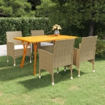 Set Mobili da Pranzo per Giardino 5 pz Beige