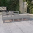 Set Divani da Giardino 3 pz Grigio in Legno Massello di Pino