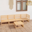 Set Divani da Giardino 5 pz in Legno Massello di Pino