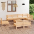 Set Divani da Giardino 9 pz in Legno Massello di Pino
