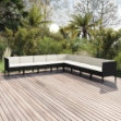 Set Divani da Giardino 9 pz con Cuscini in Polyrattan Nero