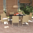 Set Pranzo da Giardino 7 pz con Cuscini in Polyrattan Beige