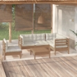 Set Divani da Giardino 6 pz con Cuscini Miele Legno di Pino
