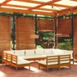 Set Divani da Giardino 11 pz con Cuscini Miele Legno di Pino