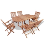 Set da Pranzo da Giardino 7 pz in Legno Massello di Teak