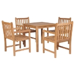 Set da Pranzo per Esterni 5 pz Legno Massello di Teak