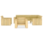 Set Divani da Giardino 4 pz in Legno di Pino Impregnato