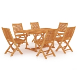 Set da Pranzo da Giardino 7 pz in Legno Massello di Teak