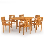 Set da Pranzo da Giardino 7 pz in Legno Massello di Teak