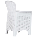 Set Pranzo da Giardino 7 pz in Plastica Stile Rattan Bianco