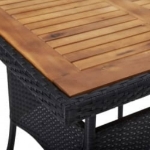 Set Mobili da Pranzo da Giardino 5 pz Nero Polyrattan e Acacia