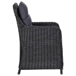 Set da Pranzo da Giardino 9 pz in Polyrattan Nero