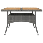 Set Mobili da Pranzo da Giardino 9 pz Polyrattan Acacia Grigio