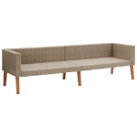 Set Divani da Giardino 4 pz con Cuscini in Polyrattan Beige