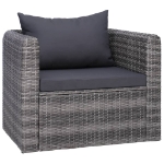 Set Divani da Giardino 9 pz con Cuscini in Polyrattan Grigio