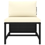 Set Divani da Giardino 7 pz con Cuscini in Polyrattan Nero