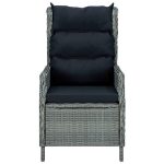 Set Pranzo da Giardino 7pz con Cuscini Polyrattan Grigio Chiaro
