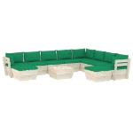 Set Divani da Giardino su Pallet 11 pz con Cuscini Legno Abete