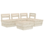 Set Divani da Giardino su Pallet 5 pz in Legno Abete Impregnato