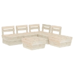 Set Divani da Giardino su Pallet 6 pz in Legno Abete Impregnato