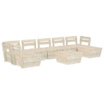 Set Divani da Giardino su Pallet 8 pz in Legno Abete Impregnato