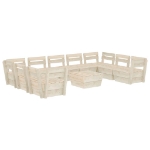 Set Divani da Giardino su Pallet 10 pz in Legno Abete Impregnato