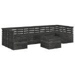 Set Divani da Giardino su Pallet 7 pz Legno Pino Grigio Scuro