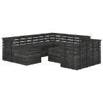 Set Divani da Giardino su Pallet 10 pz Legno Pino Grigio Scuro