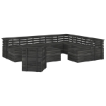 Set Divani da Giardino su Pallet 12 pz Legno Pino Grigio Scuro