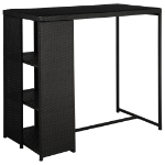 Set da Bar da Giardino 5 pz con Cuscini in Polyrattan Nero