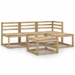 Set Divani da Giardino 5 pz in Legno di Pino Impregnato Verde