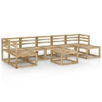 Set Divani da Giardino 8 pz in Legno di Pino Impregnato Verde