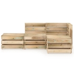 Set Divani da Giardino 4 pz in Legno di Pino Impregnato Verde