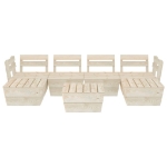 Set Divani da Giardino su Pallet 7 pz in Legno Abete Impregnato