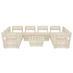 Set Divani da Giardino su Pallet 9 pz in Legno Abete Impregnato