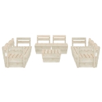 Set Divani da Giardino su Pallet 9 pz in Legno Abete Impregnato