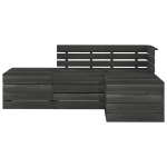 Set Divani da Giardino su Pallet 4 pz Legno Pino Grigio Scuro