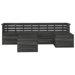 Set Divani da Giardino su Pallet 6 pz Legno Pino Grigio Scuro