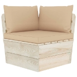 Set Divani da Giardino su Pallet 10 pz con Cuscini Legno Abete