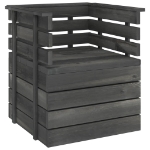 Set Divani da Giardino su Pallet 7 pz Legno Pino Grigio Scuro