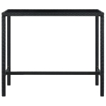 Set Bar da Giardino 7 pz con Cuscini in Polyrattan Nero